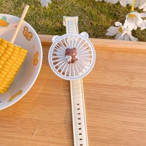 귀여운 팔찌 선풍기 여름커플 미니 곰돌이 휴대용 시계 선풍기, b곰돌이-시계 선풍기