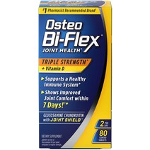 Osteo Bi-Flex의 글루코사민 콘드로이틴 및 비타민 D 삼중 강도 뼈 및 면역 지원＊ 글루텐 프리 코팅 태블릿 80개 80 Count (Pack of 1)