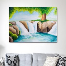 나봄갤러리 폭포그림 돈들어오는그림 폭포사진 재물운, 5.캔버스 액자
