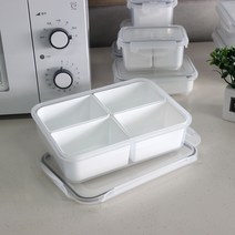 나누담 직장인 어린이 유치원 밀프랩 용기 전자레인지 도시락통, 11. 그레이 직사각 4칸 1500ml