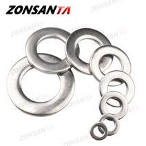 ZONSANTA 플랫 와셔 M2 M2.5 M3 M4 M5 M6 M8 M10 M12 M14 M16 304 스테인레스 스틸 중간 와셔 일반 와셔 가스켓 스페이서 심, 보여진 바와 같이, M12 x 20개