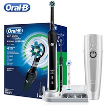 전동칫솔 어린이전동칫솔 노브랜드전동칫솔 Oral B 3D 음파 전동 칫솔 회전 딥 클린 Pro4000 충전식LED 스마트 타이머 방수 구강 치아 호환, 02 Black