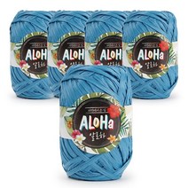 쎄비 알로하 라피아 여름 뜨개실 40g x 5p, 87 무광 진하늘, 1세트