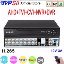 DVR 1080P CCTV 카메라 1080N 16CH 16 채널 얼굴 감지 하이브리드 6 in 1 WIFI XVI NVR TVI CVI AHD 감시 비디오 레코더, 14.아무도 - Eu 플러그 - 16CH, 1개