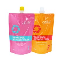 새롬 엘르 칼라 볼륨 매직스트레이트크림 1 2제 500ml, 2제 액상