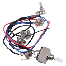 잭 듀얼 험버커 깁슨 레 푸알 스타일 기타 교체 흰색 모자와 LP 일렉트릭 기타 픽업 배선 하니스 키트 2T2V 500K 냄비 3 웨이 스위치, 하나, 보여진 바와 같이