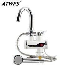 가스온수기 대용량전기온수기 전기온수기상향식 atwfs water heater tap 220v Kitchen faucet 순간 온수기 샤워 순간 히터 tankless water, 큰 굴곡 아래