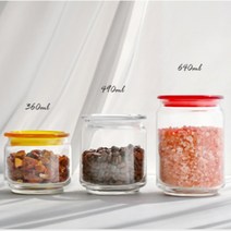 유리 밀폐 용기 미니 잼병 과일청 유리병 2P, 랜덤, 640ml ( 2P)