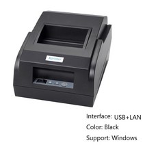영수증프린터 감열지프린터 열전사 라벨 인쇄기 Xprinter 휴대용 프린터 기계 USB 및 블루투스 영수증 안드로이드 IOS 티켓 POS 빌 머신 58mm, XP58IIL USB LAN+EU 플러그