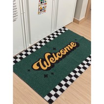 데일리버리 패턴 베란다 현관 코일 매트 스마일 발매트 발닦개