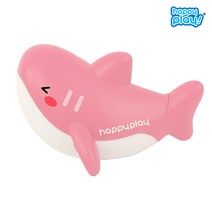 해피플레이 아기 유아 목욕 물놀이 장난감 골라 담기 헤엄치는 파닥파닥 거북이 개구리 오리 고래, 헤엄치는 베이비상어 핑크