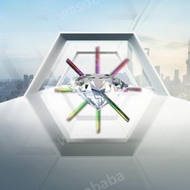 홀로그램 3D 팬프로젝터 광고 이미지 디스플레이 LED 33CM, 미국 코드(돼지코 증정)