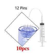 모발 성장을 위한 메조테라피 건 주입 더마 펜 바이탈 산 인젝터 마이크로니들 메소 피부 재생 자동 더마펜, [05] 10pcs 12pin