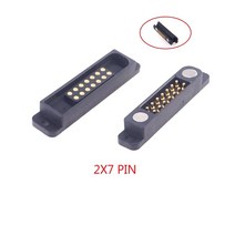 포고핀 1/3/5/20/50 쌍 이중 행 고전류 마그네틱 포고 핀 커넥터 8 10 12 14 극 수 암 피치 2.54 MM DC 전원 충전, 20Pairs, 04 2x7 Pin Male Female