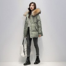 짧은 후드모피 칼라 코튼 코트 여성용 두꺼운 느슨한 다운 재킷 한국 파카 기본