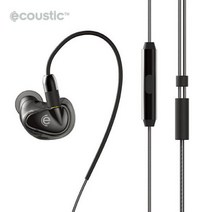 [바보사랑] 에쿠스틱 EQ-100 유니버셜 커스텀 이어폰 인이어형 고음질 배그 분리형 마이, 옵션/색상:에쿠스틱이어폰eq-100/블랙