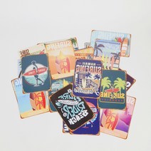 해변 서핑 빈티지 벽장식 서핑 보드 일러스트 카페 철제 번호판 인테리어 여름 소품, 1)번