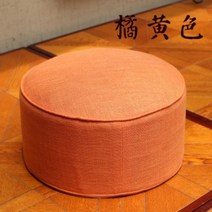 풋레스트 카시트발받침대 수유발판 쇼파 명상 차량용 사무실 베개 풋스툴 린넨 둥근 원, 워터 레이크 블루 + 직경 40cm 두께 22cm