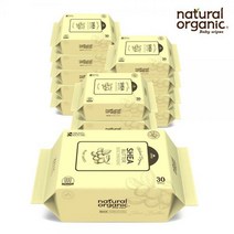 네츄럴오가닉 아기물티슈 시어버터엠보싱휴대30매x12, 시어버터 엠보싱 휴대용 리필형30매x12팩
