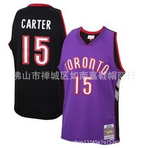 빈티지 자수 농구복 토론토 랩터스 #1 메디 #15 카터 농구복 Raptors jersey, 프론트 퍼플 블랙 # 15