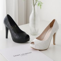 구두모모 토오픈 라인포인트 펌프스 하이힐 구두 (11cm)