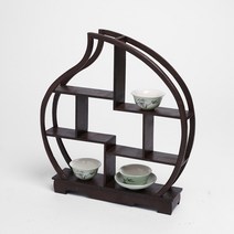 [아트피플-F03]연꽃 찻잔 다관 장식장/ 원목 미니선반, 상세페이지 참조