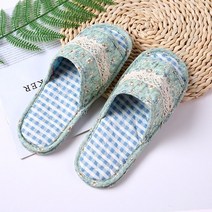 BOFO 이중바닥 더블쿠션 퀼트 거실 슬리퍼 실내화 이중바닥, 더블-04 그린 안개꽃, 1개