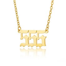 야구선수목걸이 야구목걸이 럭키 엔젤 번호 목걸이 골드 컬러 111 222 333 444 555 666 777 888 999 펜던트, 05 555