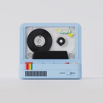 DFMEI 클래식 테이프 블루투스 스피커 빈티지 디퓨저 나이트 라이트 멀티 스피커, 하늘색