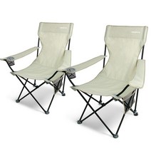 마운티아 롱 릴렉스 캠핑체어 1+1세트/감성 캠핑의자, 아이보리