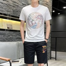 반팔티셔츠패션 트렌드 상패 핫픽스 남자 t셔츠 반바지투피스 스타일리쉬 코디 멋진 매니세트 3937242170