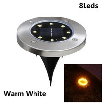 CHAI 8/16 LED 태양 잔디 마당 Led 조명 매장 정원 빛 방수 야외 통로 바닥 지상 스팟 램프 B, 8Leds Warm, 6Pcs