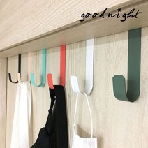 심플 도어훅 문옷걸이 문걸이 행거 도어후크 6가지 색상, 살구