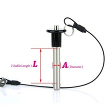 로프와 SUS304 스테인레스 스틸 퀵 릴리스 볼 잠금 핀 공장 판매 대형 재고 보유, VCN011(with rope), L 15mm, A 10mm