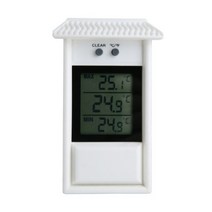 LCD 디지털 실내 실외 방수 온도계 최저 -20 ~ 50C, 1개, 하얀