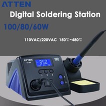 ATTEN ST-60/80/100W 디지털 스마트 무연 납땜 스테이션 BGA PCB 수리 용접 인두, 01 110 볼트, 02 ST-60 60W