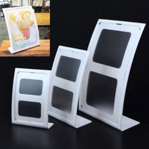 씨엔시아 라운드형 단면 쇼케이스 화이트 A4 POP거치대 탁상용액자 아크릴메뉴꽂이