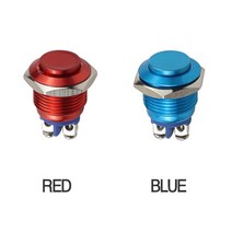 버튼 19mm(BLUE RED)마이크로스위치 푸시버튼 푸쉬버튼 스위치 원형/파킹랜드, BLUE, 1개