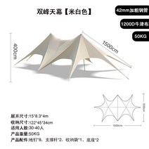 대형 야외 캐노피 돔형 사계절 방수 커튼 기본 문어 텐트 캠핑 피크닉 캠핑장 전시장 파티, 5. 트윈 픽스 스카이 캐노피 off-white -12