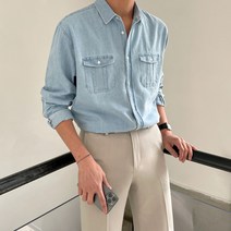 킹더랜드 이준호 구원 청 남방 데님 셔츠 남자 옷 긴팔