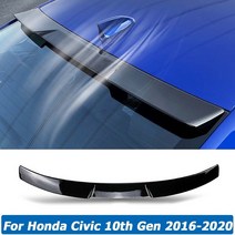 혼다 시빅 10th gen 리어 윈도우 루프 스포일러 윙 트렁크 리드 커버 바디 키트 2016-2020 악세사리, 없음