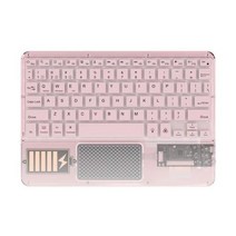 접이식 키보드 무선 터치 패드가 있는 투명 RGB 블루투스 키보드 iPad 안드로이드 iOS 윈도우 태블릿용 충, 한개옵션2, 04 Pink, 05 English Layout