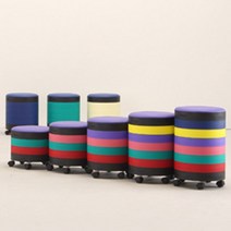 이케아 수납형 1인용 원형 스툴 화장대스툴 원룸 자취방 매장 인테리어 다용도 수납의자, 7단, 옐로우