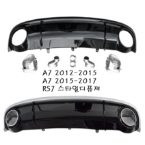 아우디 a7 s7 rs7 스타일 디퓨져 하단범퍼립 머플러팁 셋트 2011-2018, 16-18노멀범퍼전용