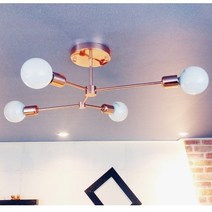 영순이샵. 천장 조명 인테리어 조명등 독특한 거실 주거공간. 상업공간 (램프 별도), 제토4등본체+ LED에디슨둥근형램프