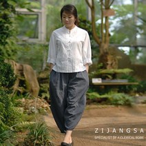 [2003] 30수 연꽃 주름 7부 저고리 티 생활한복 / 개량한복 보살님 여성 여자 한복 절복 사찰복 법복 템플스테이 지장사