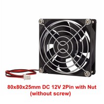 3D프린팅 페이지라벨기 3D 프린터 프로그램 Aokin DC 5V 80mm USB 팬 80x80x25mm 8025 브러시리스 컴퓨터 케이스 냉각 금속 그릴 포함, [02] 80x80x25mm 12V