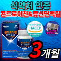 100% 식약처 인증 코오롱 제약 콘드로이친 코드로이친 콘도로이친 콘드리친 콘트로이친 플러스 류신 단백질 뉴신 관절 관절앤 관절에 연골 무릎 홈쇼핑 상어 연골 식 약 청 인정 정품, 대용량 콘드로이친 90정(3개월)