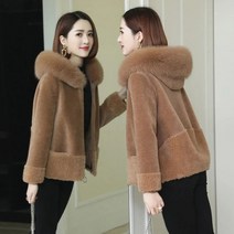 사가폭스 밍크자켓 womemn faux fur coat women 양털 깎기 가을 겨울
