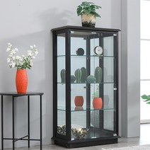 앤탑퍼니처 엑설런트 강화유리장식장 장식장, 700-4단장식장(블랙)